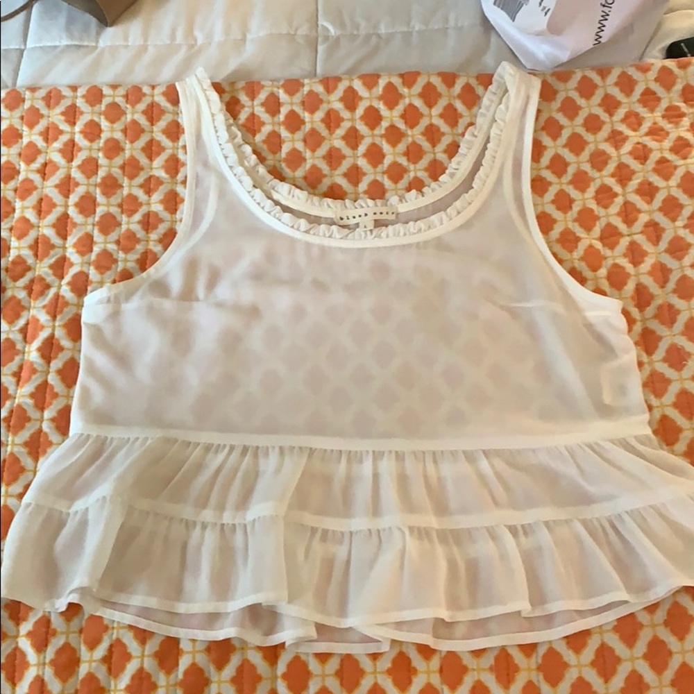 Sheer white boutique top